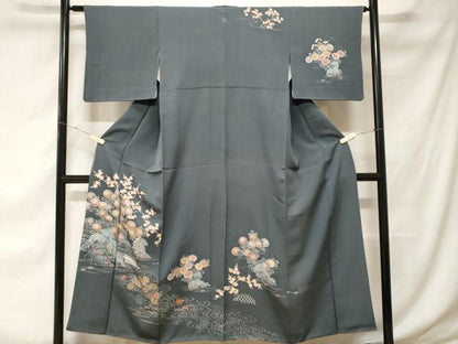 平和屋着物■訪問着 鴛鴦草花文 暈し染め 正絹 逸品 CABF3615ev