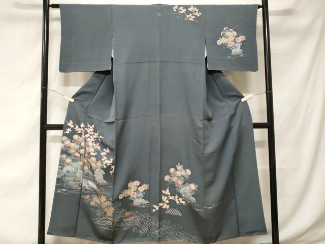 平和屋着物■訪問着 鴛鴦草花文 暈し染め 正絹 逸品 CABF3615ev