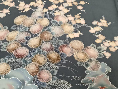 平和屋着物■訪問着 鴛鴦草花文 暈し染め 正絹 逸品 CABF3615ev