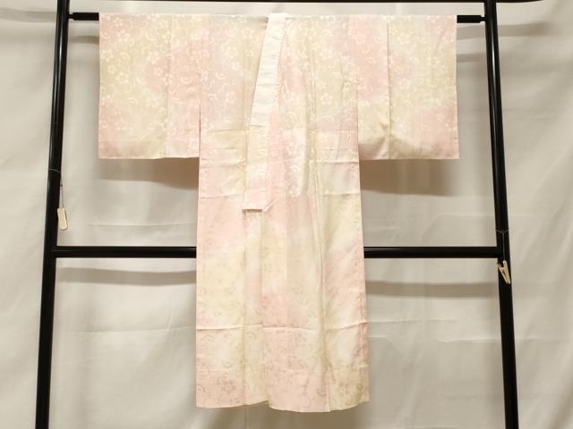 平和屋着物■長襦袢 無双仕立て 花唐草文 暈し染め やまと誂製 正絹 逸品 CABF3616ev