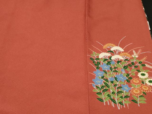 平和屋着物■訪問着　駒刺繍　草花文　暈し染め　金彩　正絹　逸品　CABF3626ev