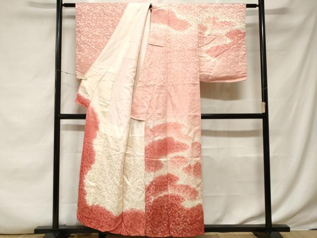 平和屋着物■訪問着 霞文飛鶴文 暈し染め 銀通し地 正絹 逸品 CABF3628ev