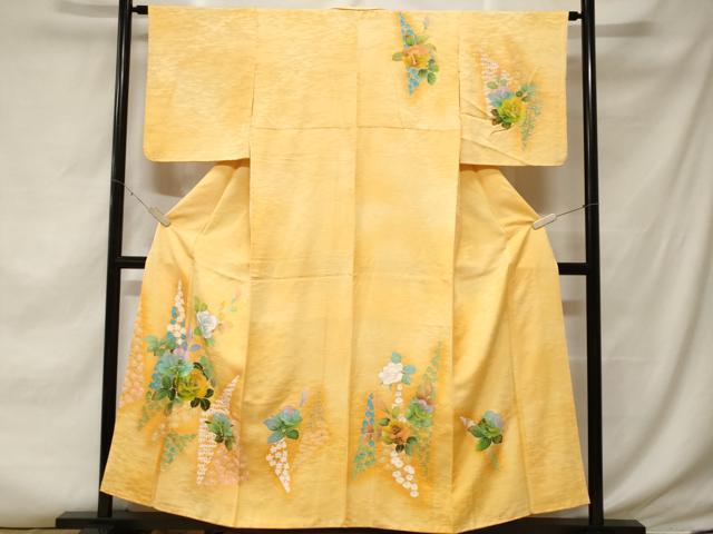 平和屋着物■訪問着 バラ 草花文 暈し染め 金彩 正絹 逸品 CABF3629ev