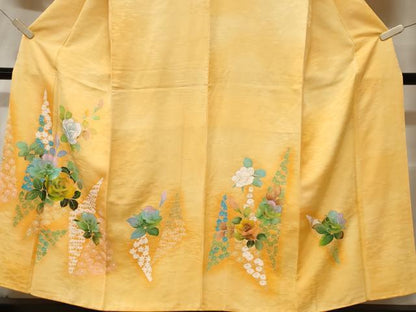 平和屋着物■訪問着 バラ 草花文 暈し染め 金彩 正絹 逸品 CABF3629ev