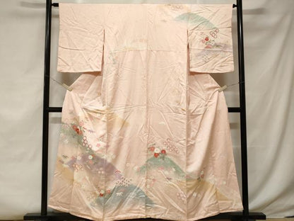 平和屋着物■訪問着　松竹梅遠山花文　暈し染め　金彩　正絹　逸品　CABF3631ev