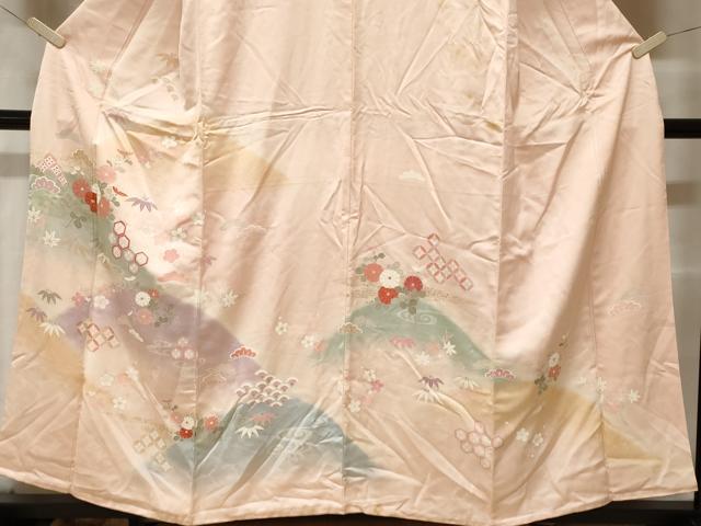 平和屋着物■訪問着　松竹梅遠山花文　暈し染め　金彩　正絹　逸品　CABF3631ev