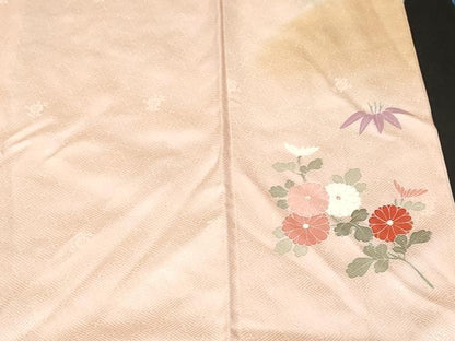 平和屋着物■訪問着　松竹梅遠山花文　暈し染め　金彩　正絹　逸品　CABF3631ev