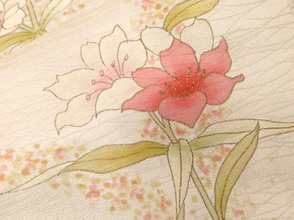 平和屋着物■訪問着　枝花文　金彩　正絹　逸品　CABF3634ev