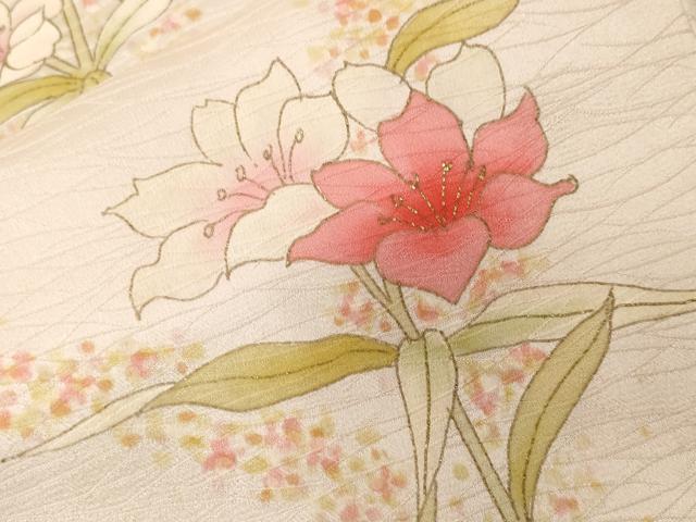 平和屋着物■訪問着　枝花文　金彩　正絹　逸品　CABF3634ev
