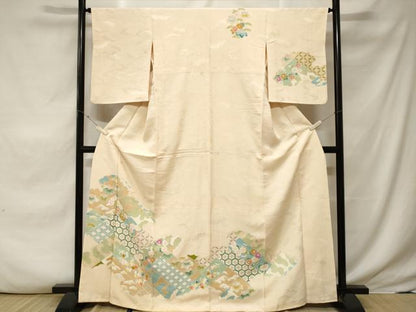 平和屋着物■訪問着 吉祥草花文 正絹 逸品 CABF3635ev