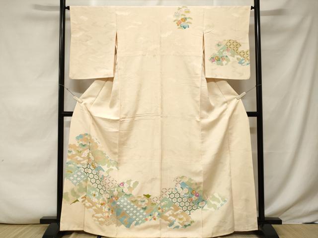 平和屋着物■訪問着 吉祥草花文 正絹 逸品 CABF3635ev