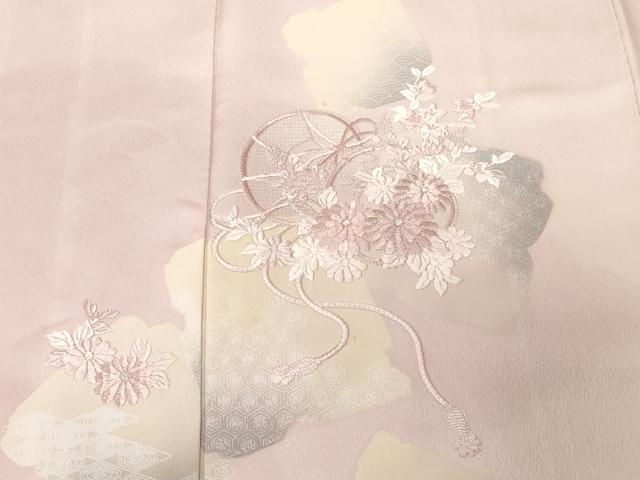 平和屋着物■訪問着　刺繍　破れ色紙鼓花文　暈し染め　正絹　逸品　CABF3637ev