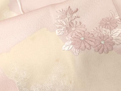 平和屋着物■訪問着　刺繍　破れ色紙鼓花文　暈し染め　正絹　逸品　CABF3637ev