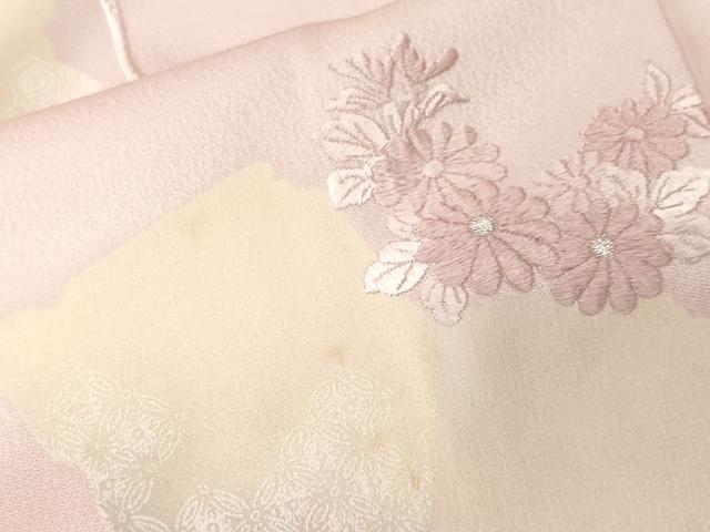 平和屋着物■訪問着　刺繍　破れ色紙鼓花文　暈し染め　正絹　逸品　CABF3637ev