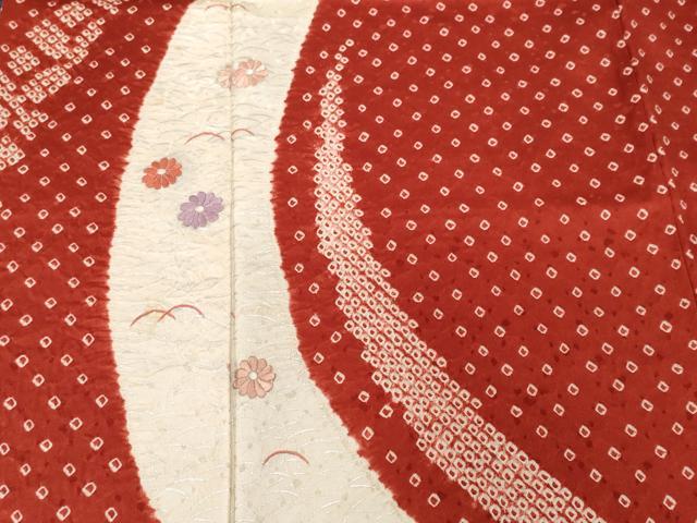 平和屋着物■訪問着　刺繍　絞り　芝草舞花文　銀彩　正絹　逸品　CABF3638ev