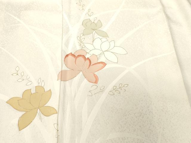 平和屋着物■訪問着　刺繍　草花文　金彩　正絹　逸品　CABF3639ev