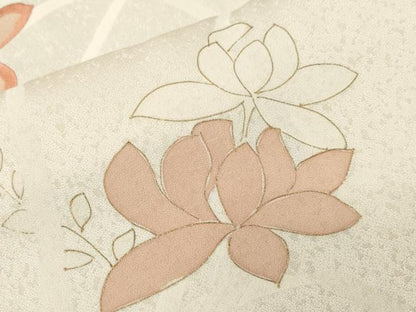 平和屋着物■訪問着　刺繍　草花文　金彩　正絹　逸品　CABF3639ev