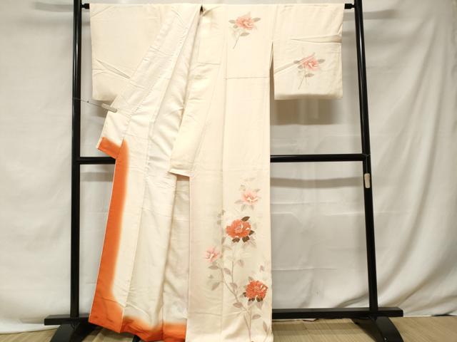 平和屋着物■訪問着　枝花文　正絹　逸品　CABF3644ev