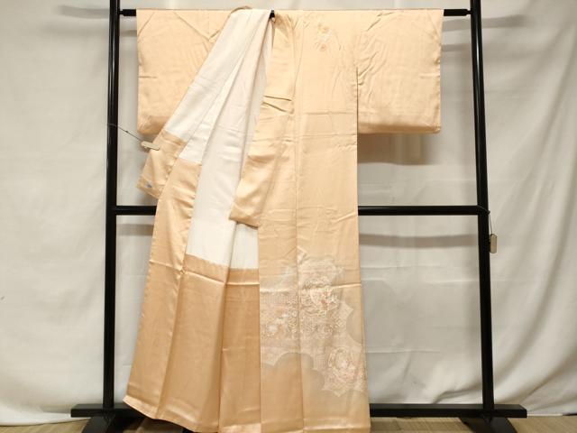 平和屋着物■訪問着　刺繍　源氏車花文　絵皿鳳凰花文　暈し染め　高島屋扱い　正絹　逸品　CABF3646ev