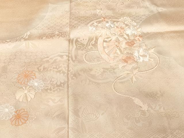 平和屋着物■訪問着　刺繍　源氏車花文　絵皿鳳凰花文　暈し染め　高島屋扱い　正絹　逸品　CABF3646ev