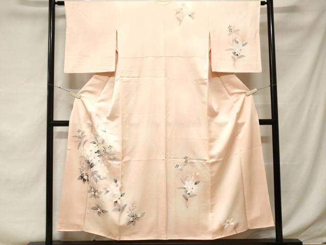 平和屋着物■訪問着　刺繍　枝花文　暈し染め　正絹　逸品　CABF3649ev