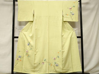 平和屋着物■訪問着 総刺繍 枝楓文 金糸 正絹 逸品 CABF3650ev