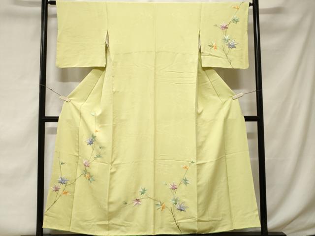 平和屋着物■訪問着 総刺繍 枝楓文 金糸 正絹 逸品 CABF3650ev
