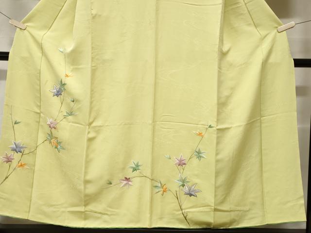 平和屋着物■訪問着 総刺繍 枝楓文 金糸 正絹 逸品 CABF3650ev
