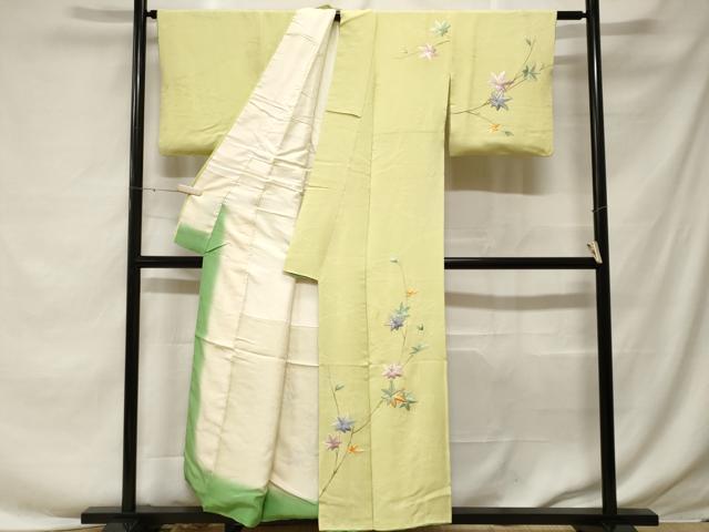 平和屋着物■訪問着 総刺繍 枝楓文 金糸 正絹 逸品 CABF3650ev