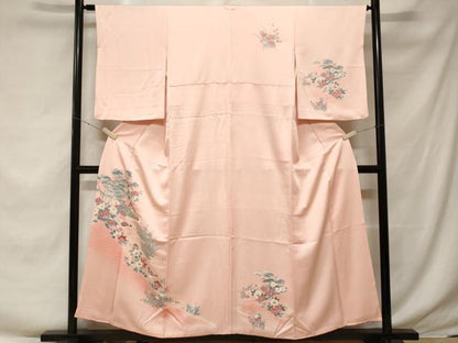 平和屋着物■訪問着　松竹梅流水鴛鴦文　暈し染め　正絹　逸品　CABF3652ev