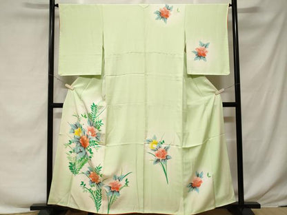 平和屋着物■訪問着　草花文　暈し染め　金彩　正絹　逸品　CABF3660ev