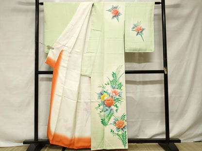 平和屋着物■訪問着　草花文　暈し染め　金彩　正絹　逸品　CABF3660ev
