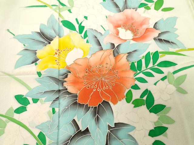 平和屋着物■訪問着　草花文　暈し染め　金彩　正絹　逸品　CABF3660ev