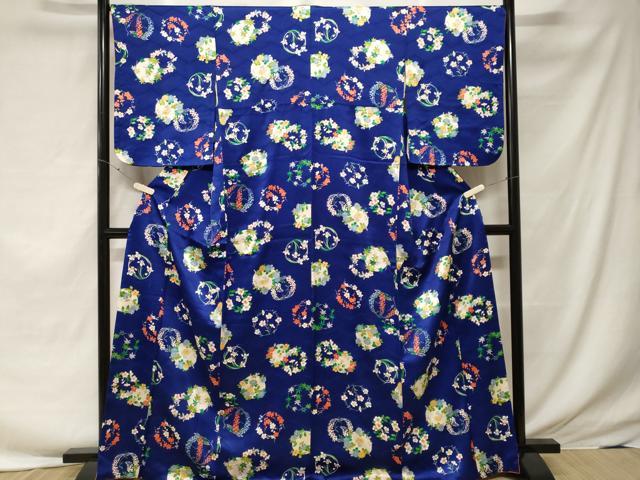 平和屋着物■上質な小紋 草花丸文 金彩 正絹 逸品 CABF3671ev