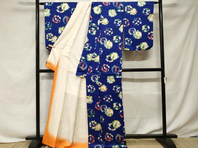 平和屋着物■上質な小紋 草花丸文 金彩 正絹 逸品 CABF3671ev