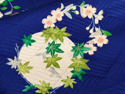 平和屋着物■上質な小紋 草花丸文 金彩 正絹 逸品 CABF3671ev