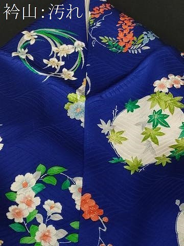 平和屋着物■上質な小紋 草花丸文 金彩 正絹 逸品 CABF3671ev