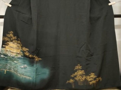 平和屋着物■豪華黒留袖 御所解文 暈し染め 金彩 正絹 逸品 CABF3676ev