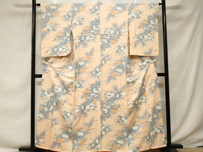 平和屋着物■上質な小紋 草花文 暈し染め 正絹 逸品 CABF3678ev