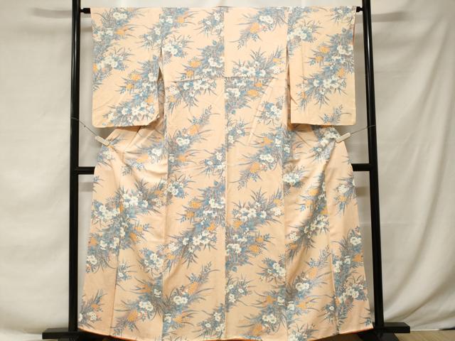 平和屋着物■上質な小紋 草花文 暈し染め 正絹 逸品 CABF3678ev