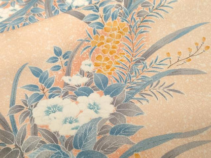 平和屋着物■上質な小紋 草花文 暈し染め 正絹 逸品 CABF3678ev