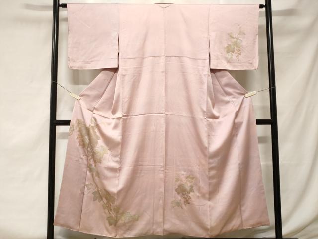 平和屋着物■訪問着 葡萄蔦の葉文 暈し染め 金彩 正絹 逸品 CABF3679ev