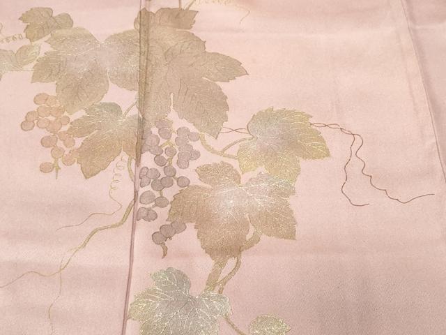 平和屋着物■訪問着 葡萄蔦の葉文 暈し染め 金彩 正絹 逸品 CABF3679ev