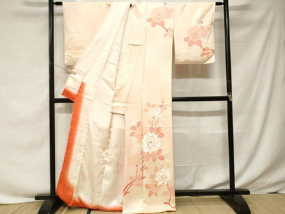平和屋着物■訪問着 駒刺繍 枝花文 暈し染め 金彩 正絹 逸品 CABF3680ev