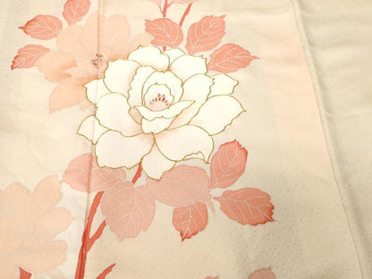 平和屋着物■訪問着 駒刺繍 枝花文 暈し染め 金彩 正絹 逸品 CABF3680ev