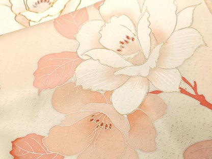 平和屋着物■訪問着 駒刺繍 枝花文 暈し染め 金彩 正絹 逸品 CABF3680ev