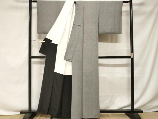 平和屋着物□上質な小紋 鹿の子文 黒地 正絹 逸品 CABF3681ev
