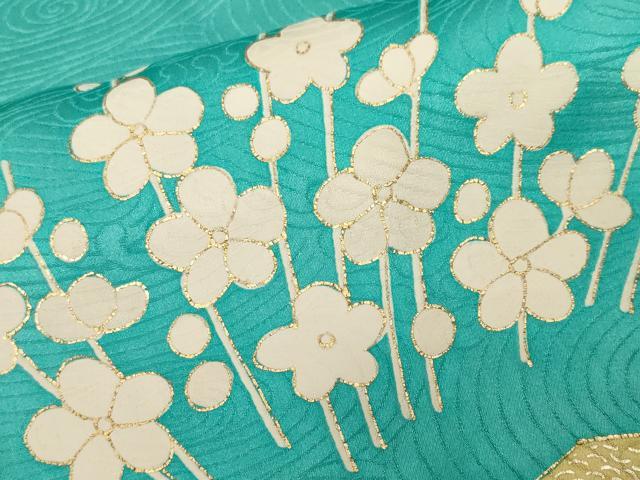 平和屋着物■訪問着 駒刺繍 松竹梅花文 金彩 正絹 逸品 CABF3685ev