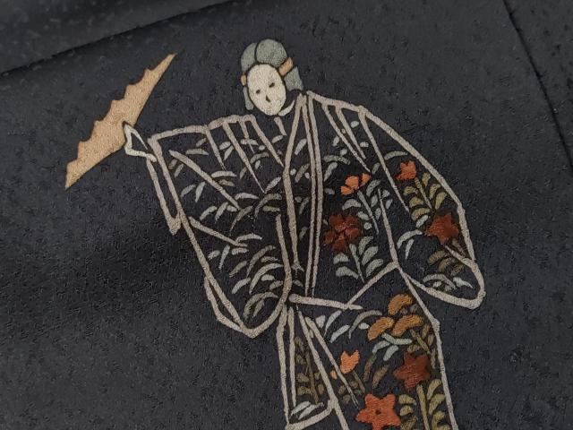 平和屋着物■訪問着 能 流水松葉文 金彩 正絹 逸品 CABF3686ev