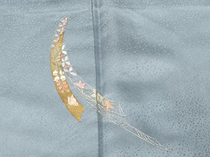 平和屋着物■訪問着 刺繍 短冊舞蝶花文 金彩 正絹 逸品 CABF3687ev